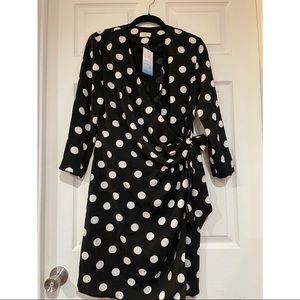 Tea n’ Cup polka dots Wrap Dress (sample) - brand new with tags